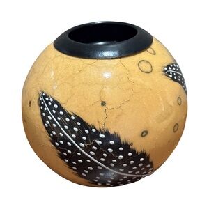 Vintage Hand Carved Gourd Tea Light Holder